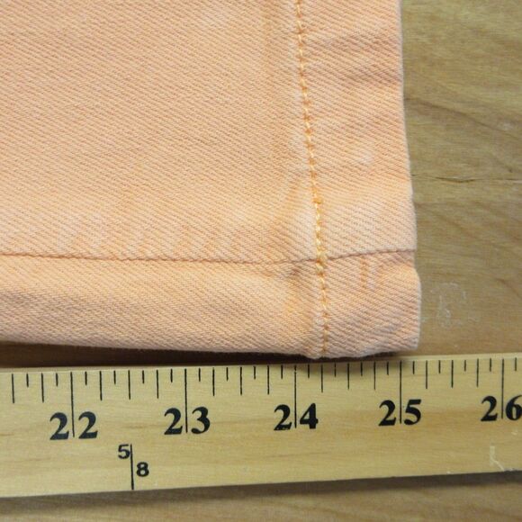 PILCRO ANTHROPOLOGIE The Kit Cropped High-Rise Wide-Leg Jeans Sz 31 Peach Orange - Picture 15 of 16